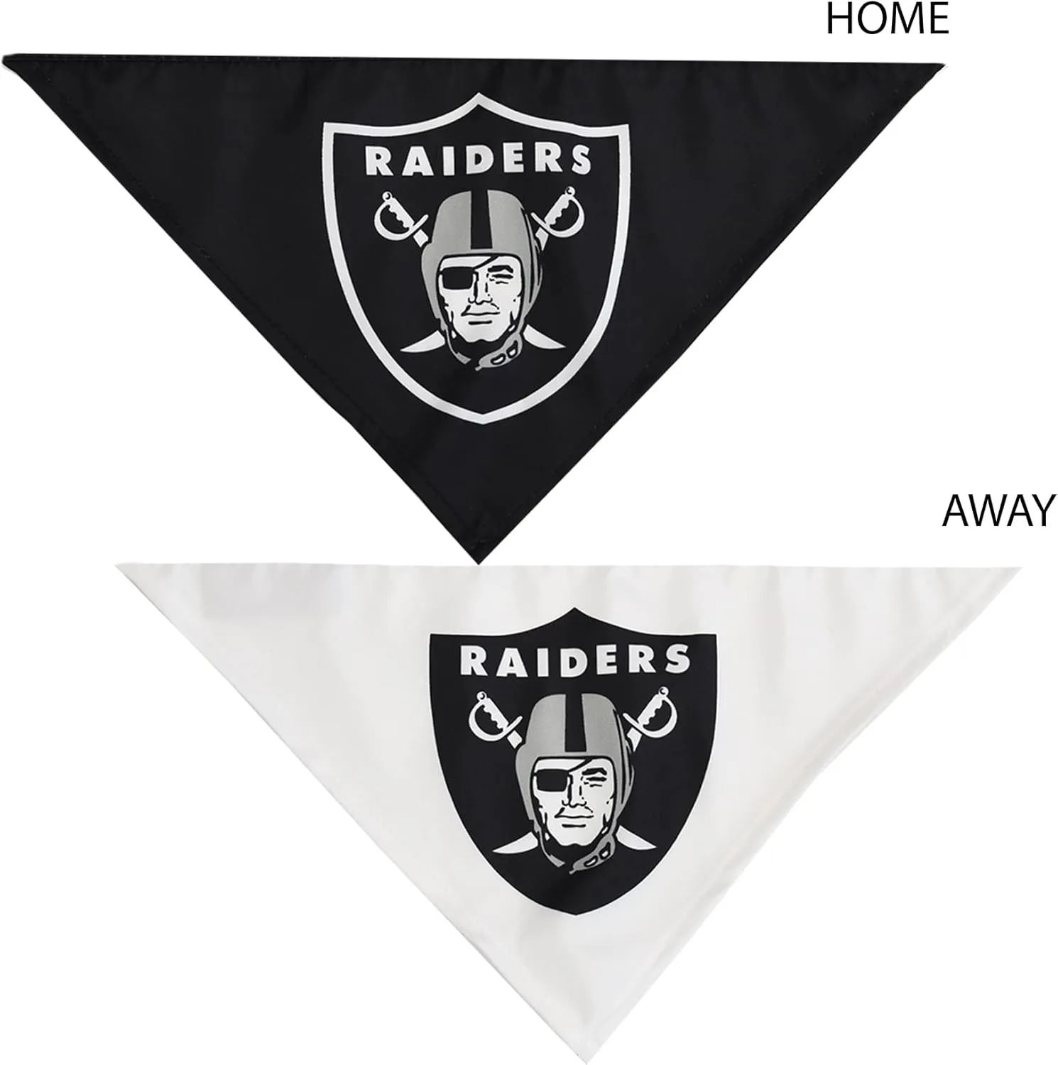 Littlearth Unisex-Adult NFL Las Vegas Raiders Home and Away Pet Bandana Set, Team Color, Medium