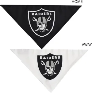Littlearth Unisex-Adult NFL Las Vegas Raiders Home and Away Pet Bandana Set, Team Color, Medium