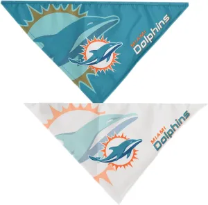 Littlearth Unisex-Adult NFL Miami Dolphins Home and Away Pet Bandana Set, Team Color, Medium