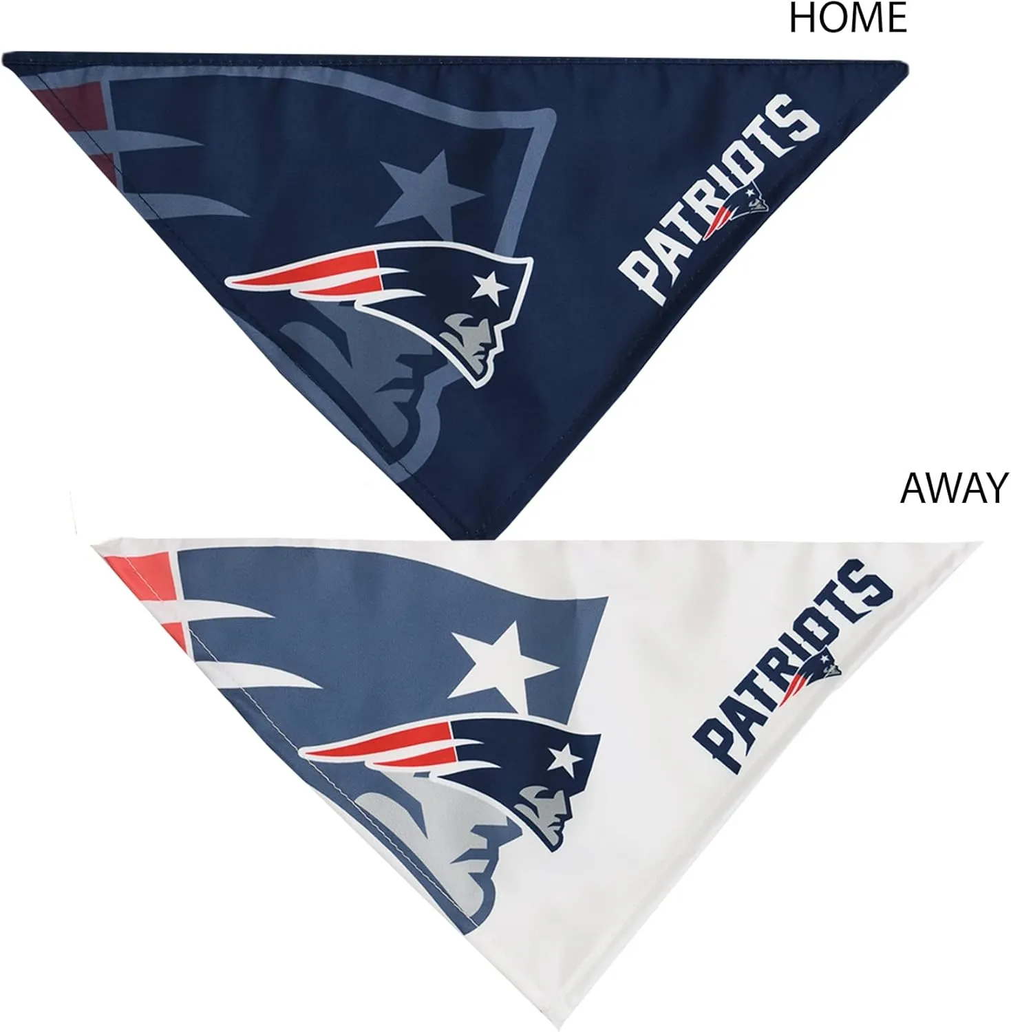 Littlearth Unisex-Adult NFL New England Patriots Home and Away Pet Bandana Set, Team Color, Large