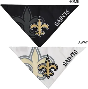 Littlearth Unisex-Adult NFL New Orleans Saints Home and Away Pet Bandana Set, Team Color, Small