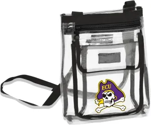 Logo Brands Gameday Clear Crossbody Bag - Stadium Approved, Adjustable Strap, Front Zipper Pocket