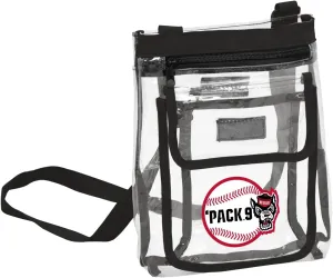Logo Brands NCAA NC State Wolfpack Gameday Clear Crossbody Bag - Stadium Approved, Adjustable Strap, Two Pockets, Front Zipper Pocket