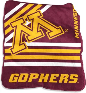 Logo Brands NCAA Raschel Throw Blanket – 50 x 60 Soft Fleece Blanket, Officially Licensed Collegiate Design, Cozy Throw for Tailgating, Game Day, & Home Décor