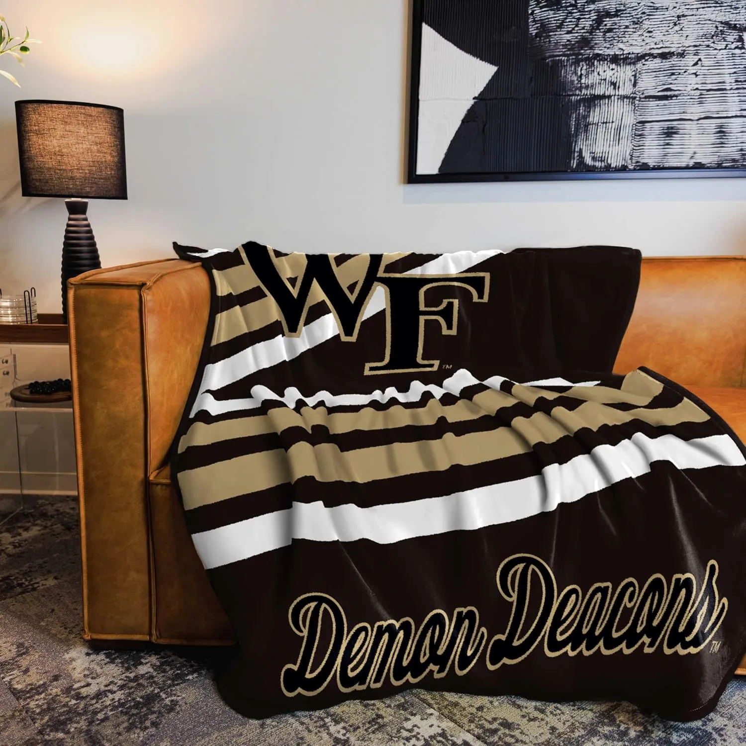 Logo Brands NCAA Raschel Throw Blanket – 50 x 60 Soft Fleece Blanket, Officially Licensed Collegiate Design, Cozy Throw for Tailgating, Game Day, & Home Décor