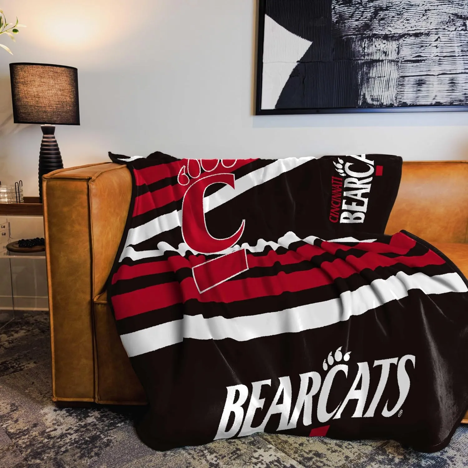 Logo Brands NCAA Raschel Throw Blanket – 50 x 60 Soft Fleece Blanket, Officially Licensed Collegiate Design, Cozy Throw for Tailgating, Game Day, & Home Décor