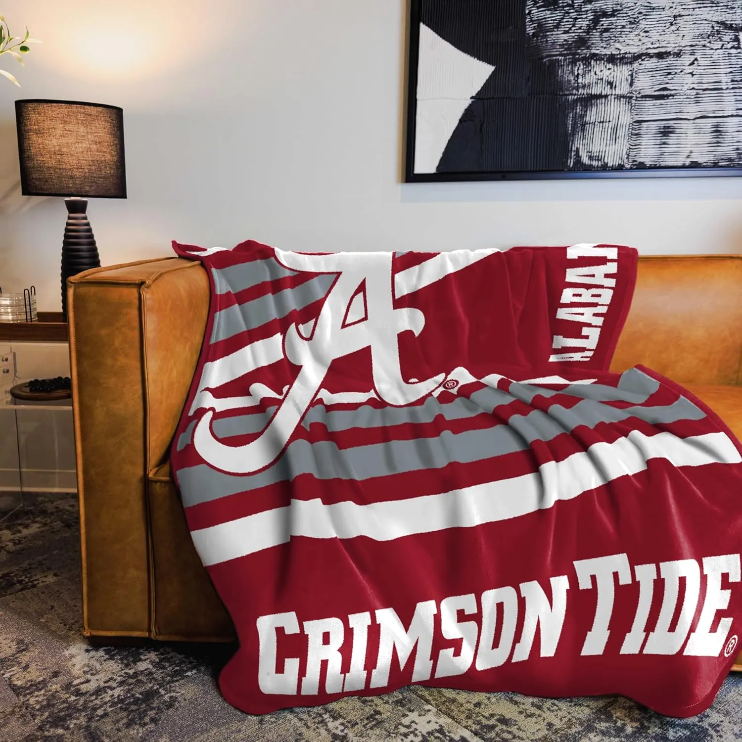 Logo Brands NCAA Raschel Throw Blanket – 50 x 60 Soft Fleece Blanket, Officially Licensed Collegiate Design, Cozy Throw for Tailgating, Game Day, & Home Décor