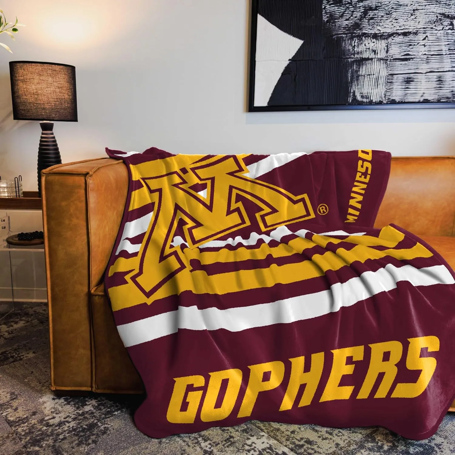 Logo Brands NCAA Raschel Throw Blanket – 50 x 60 Soft Fleece Blanket, Officially Licensed Collegiate Design, Cozy Throw for Tailgating, Game Day, & Home Décor