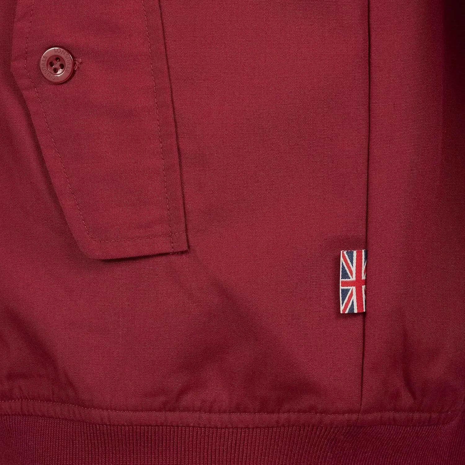 Lonsdale Classic Men's Logo Harrington Jacket England Style Cherry Red Slim-Fit