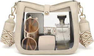 LOXOMU Clear Crossbody Bags Stadium Approved, Clear Purses with Guitar Strap Clear bag for Stadium Events, Concerts