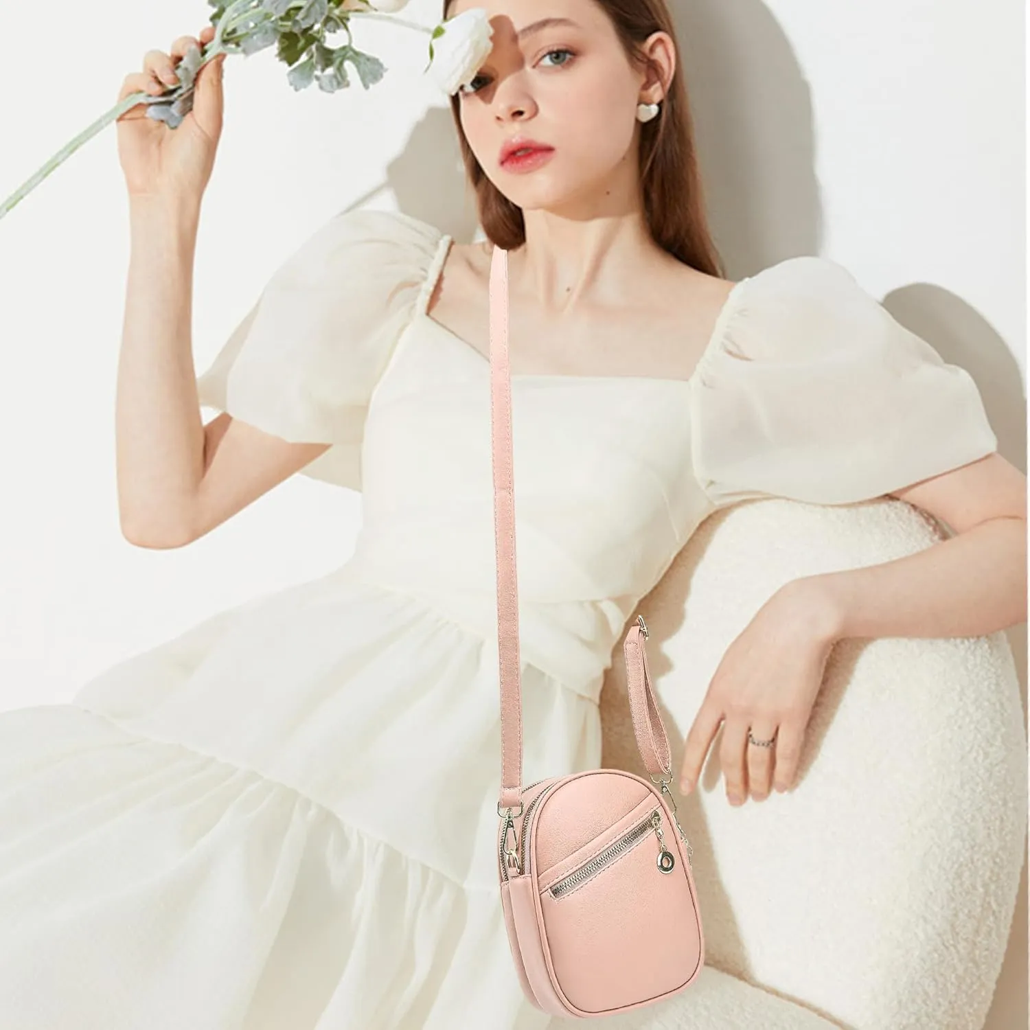 LoZoDo Small Crossbody Bags for Women Trendy Leather Purses and Handbags Designer Cell Phone Bag Wallet Purse with Wide Strap