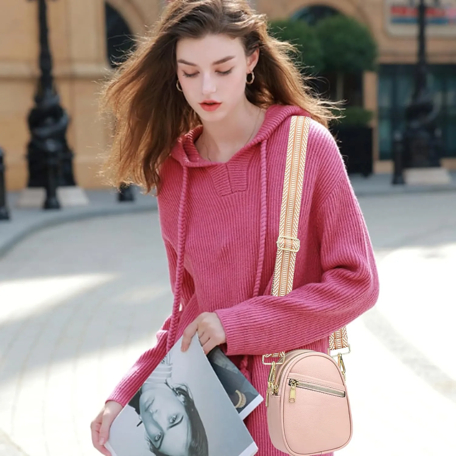 LoZoDo Small Crossbody Bags for Women Trendy Leather Purses and Handbags Designer Cell Phone Bag Wallet Purse with Wide Strap
