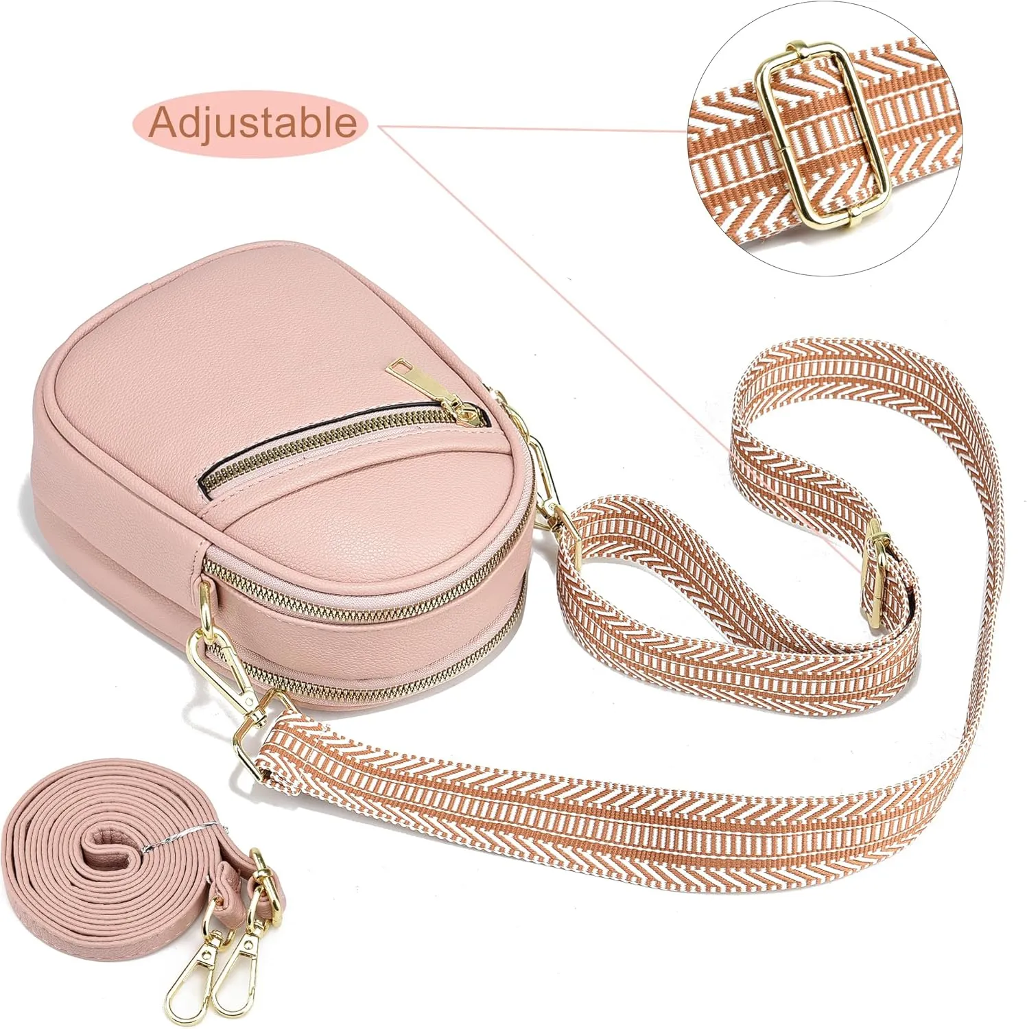 LoZoDo Small Crossbody Bags for Women Trendy Leather Purses and Handbags Designer Cell Phone Bag Wallet Purse with Wide Strap