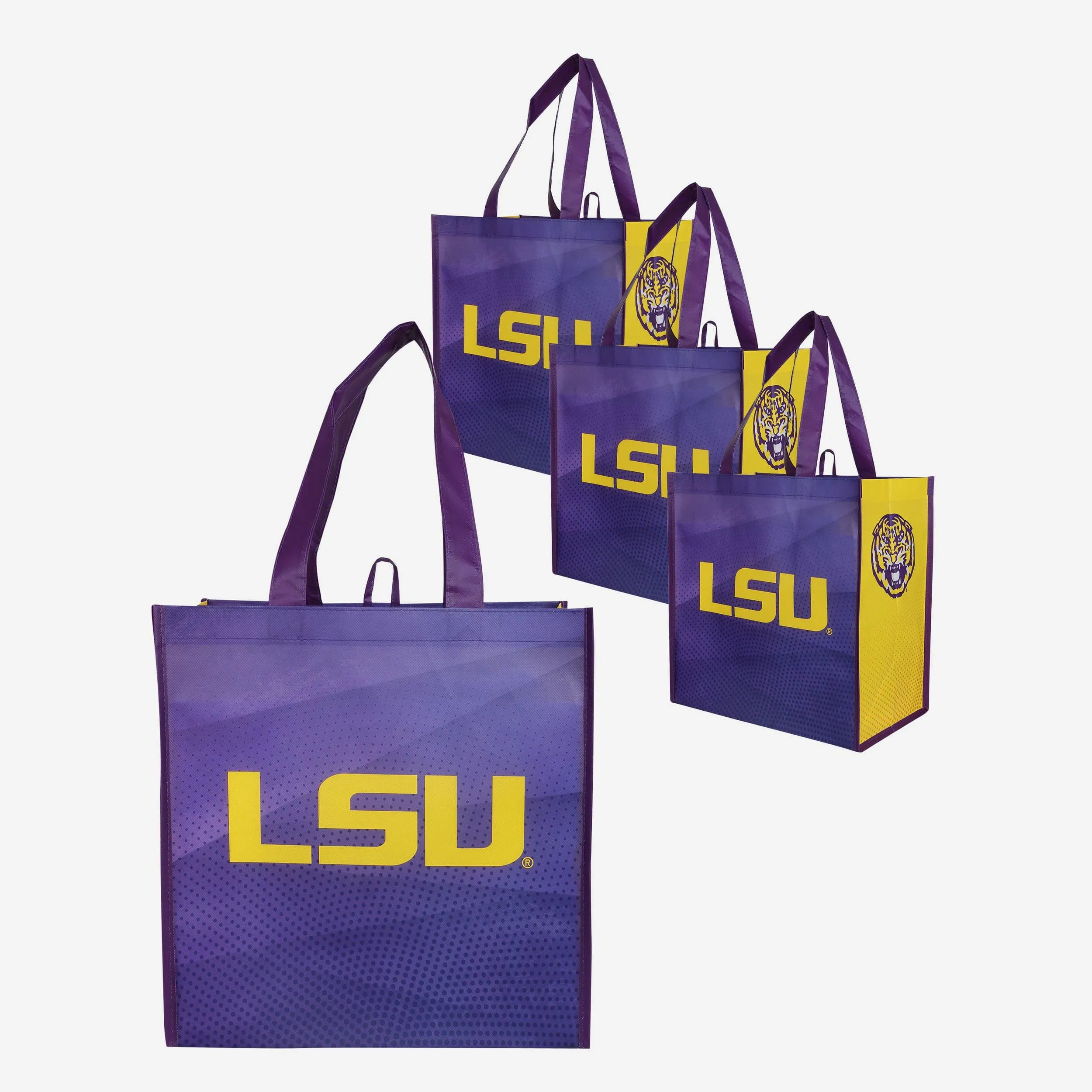 LSU Tigers 4 Pack Reusable Shopping Bag