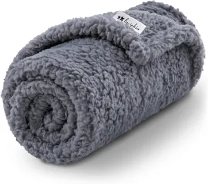 Luciphia Premium Fleece Pet Blanket for Small Medium Dogs Puppy Soft Sherpa Calming Cat Throw Blankets(Grey,57x40 inches)