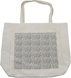 Lunarable Grey Abstract Shopping Bag, Falling Leaves of Deciduous Autumn Trees Woodland Theme Maple Foliage, Eco-Friendly Reusable Bag for Groceries Beach and More, 15.5" X 14.5", Cream
