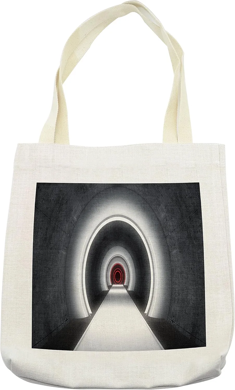 Lunarable Outer Space Tote Bag, Trip to Universe Inside a Satellite Interstellar Experience Gravity Ufo Artwork, Cloth Linen Reusable Bag for Shopping Books Beach and More, 16.5" X 14", Cream