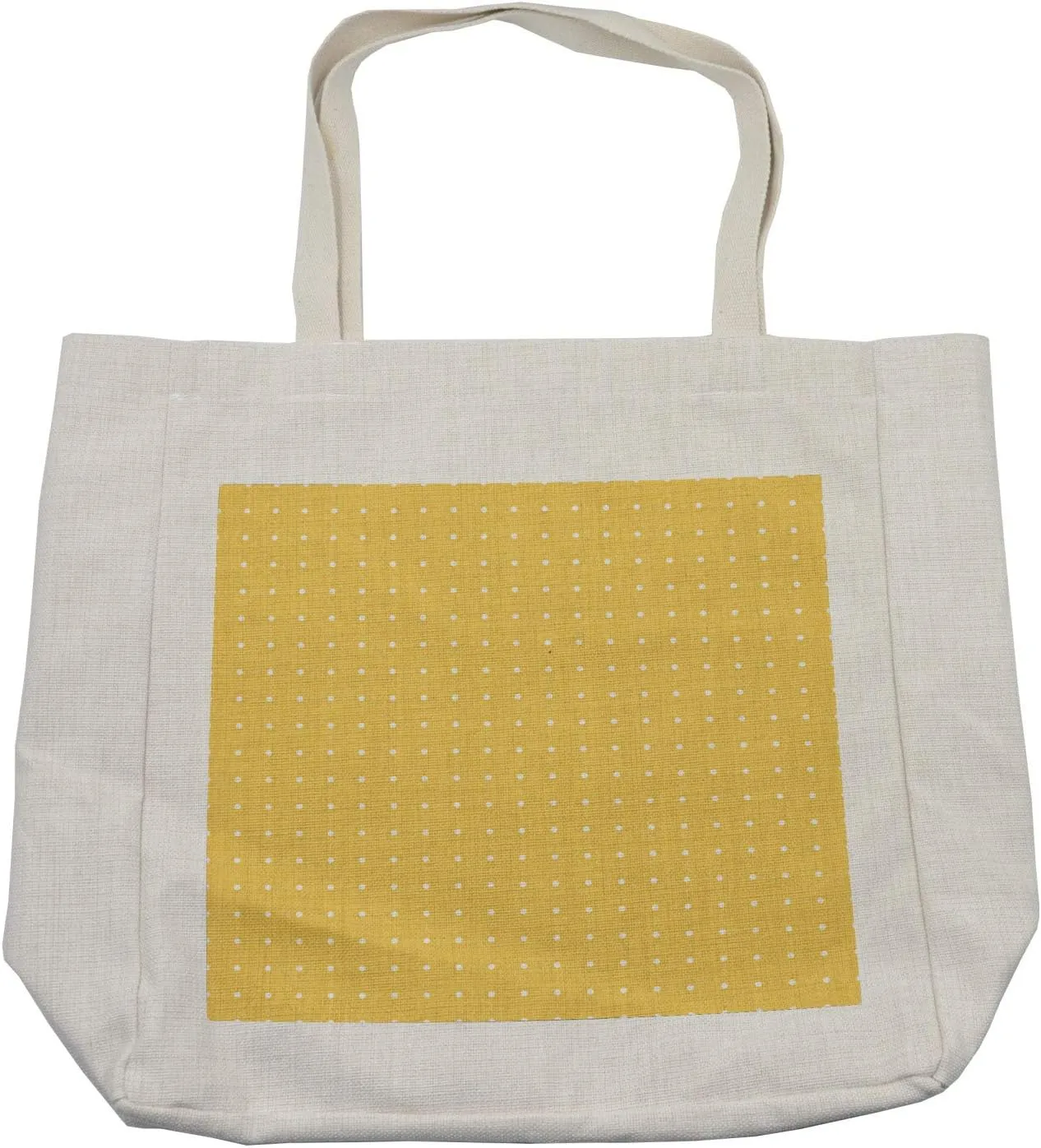 Lunarable Trellis Shopping Bag, Ancestral Quatrefoil Pattern Lattice Motifs Oriental Art Design Moroccan, Eco-Friendly Reusable Bag for Groceries Beach and More, 15.5" X 14.5", Cream