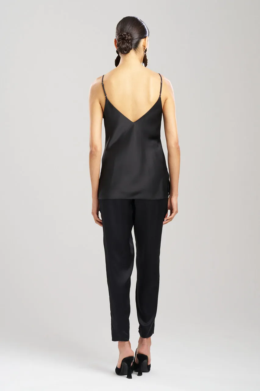 Luxe Charmeuse Embroidered V-Neck Cami