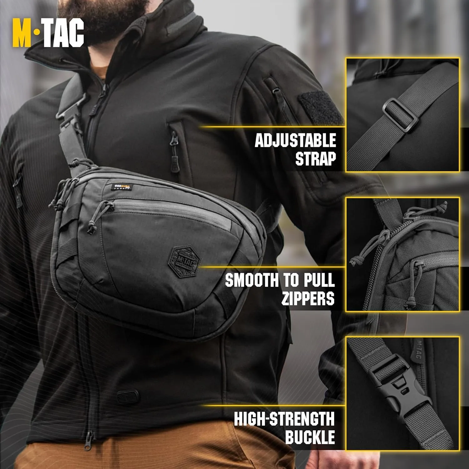 M-Tac Elite Sphaera Large Bag Gen 2 -Tactical Shoulder Bag - Conceal Carry Chest Sling Pack CCW Bag