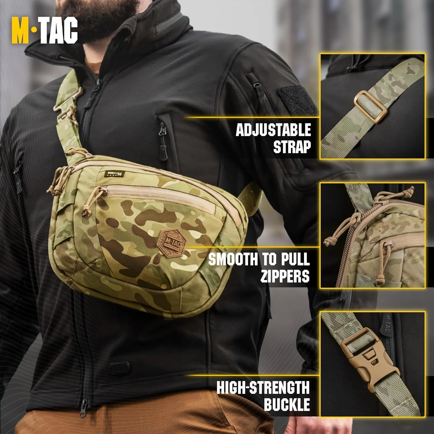 M-Tac Elite Sphaera Large Bag Gen 2 -Tactical Shoulder Bag - Conceal Carry Chest Sling Pack CCW Bag