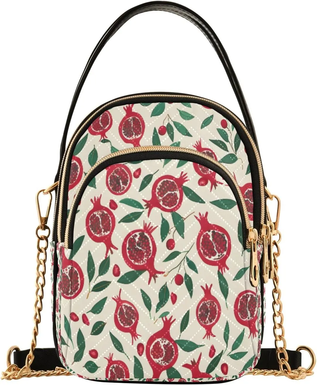 Many Pomegranate Crossbody Handbags for Women Casual Leather Shoulder Phone Purse