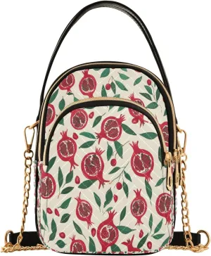 Many Pomegranate Crossbody Handbags for Women Casual Leather Shoulder Phone Purse