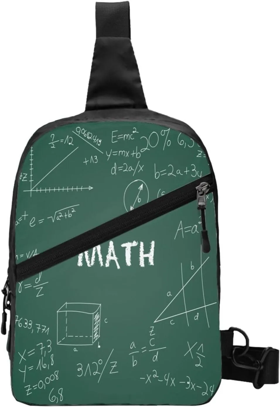 Maths Chalkboard Teach Sling Bag for Men Women, Small Crossbody Sling Backpack Shoulder Chest Bag, Anti Theft Travel Hiking Sports