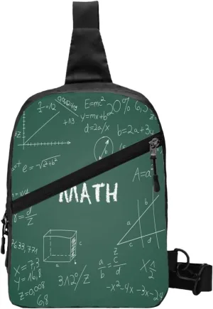 Maths Chalkboard Teach Sling Bag for Men Women, Small Crossbody Sling Backpack Shoulder Chest Bag, Anti Theft Travel Hiking Sports