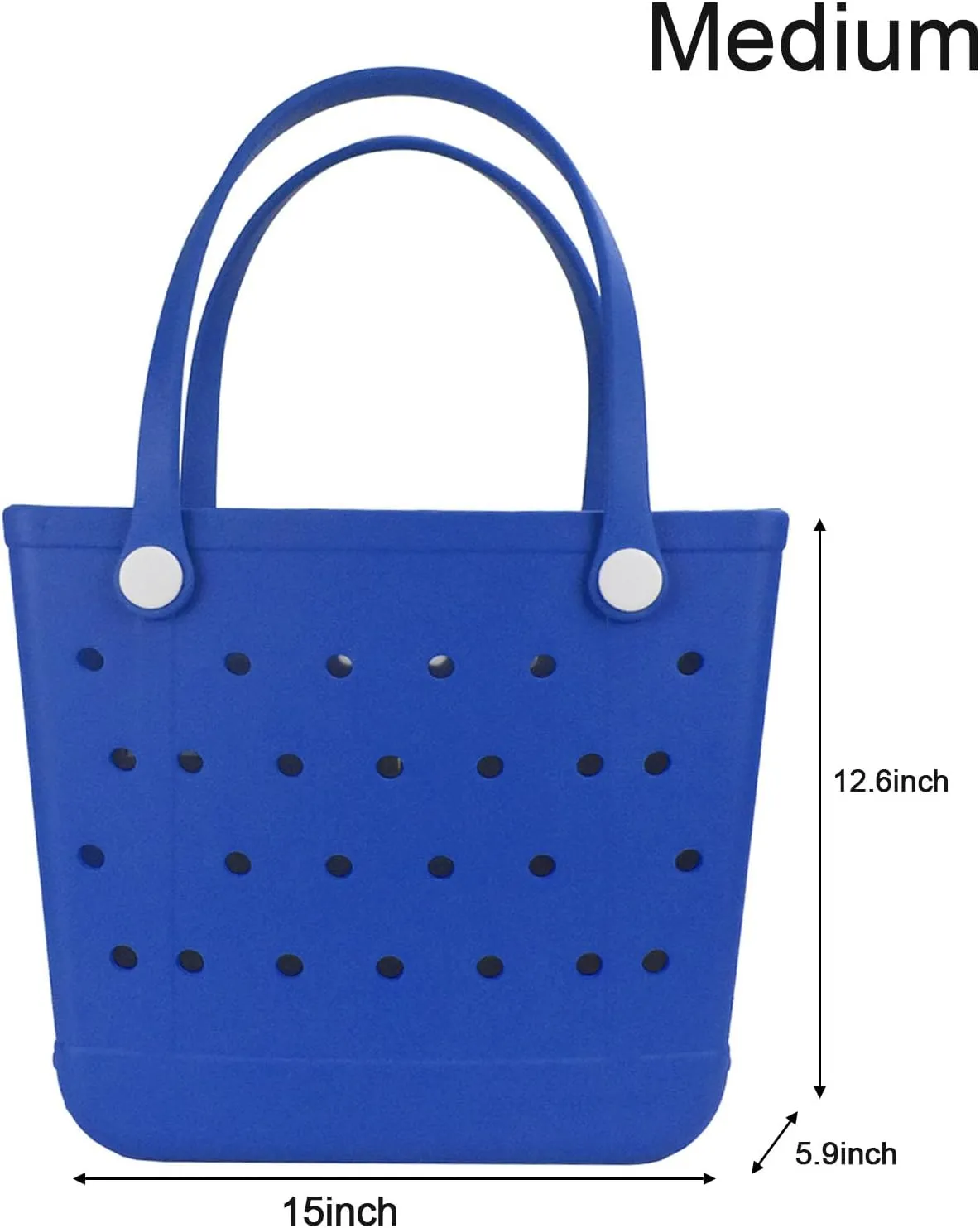 Medium Beach Bag, Waterproof Rubber Beach Bag, Washable Open Tote Bag Durable Tote Travel Bags for Outdoor Sport