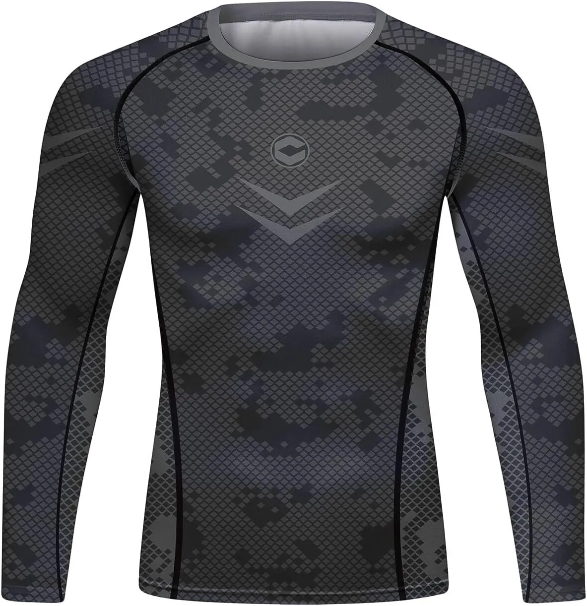 Men's Compression Long Sleeve Slim Fit Athletic Shirt Sports Workouts Running Tee Performance T-Shirt Cool Dry Top