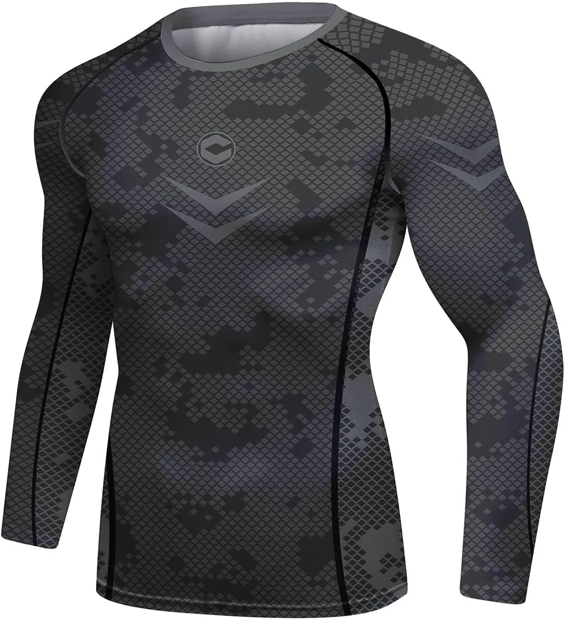 Men's Compression Long Sleeve Slim Fit Athletic Shirt Sports Workouts Running Tee Performance T-Shirt Cool Dry Top