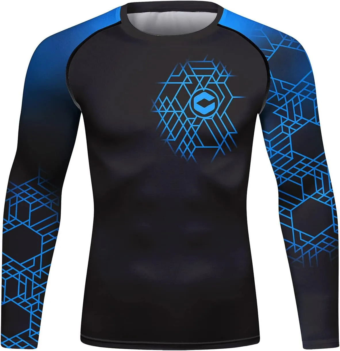 Men's Compression Long Sleeve Slim Fit Athletic Shirt Sports Workouts Running Tee Performance T-Shirt Cool Dry Top