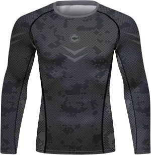 Men's Compression Long Sleeve Slim Fit Athletic Shirt Sports Workouts Running Tee Performance T-Shirt Cool Dry Top