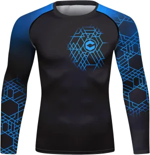 Men's Compression Long Sleeve Slim Fit Athletic Shirt Sports Workouts Running Tee Performance T-Shirt Cool Dry Top