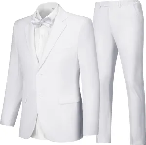 Mens Suits Slim Fit Prom Homecoming Suit for Men Wedding Business Tux Outfit 2 Piece Suit Jacket Blazer ＆Pants Set