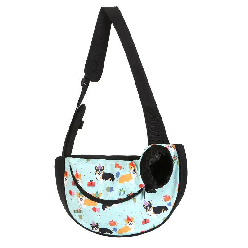 Mesh Oxford Pet Outdoor Travel Pet Puppy Carrier Handbag Pouch Single Shoulder Bag Sling Mesh Comfort Travel Tote Shoulder Bag