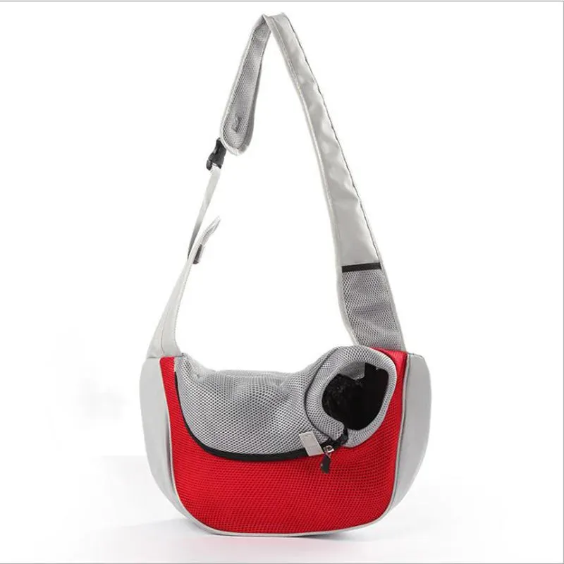 Mesh Oxford Pet Outdoor Travel Pet Puppy Carrier Handbag Pouch Single Shoulder Bag Sling Mesh Comfort Travel Tote Shoulder Bag