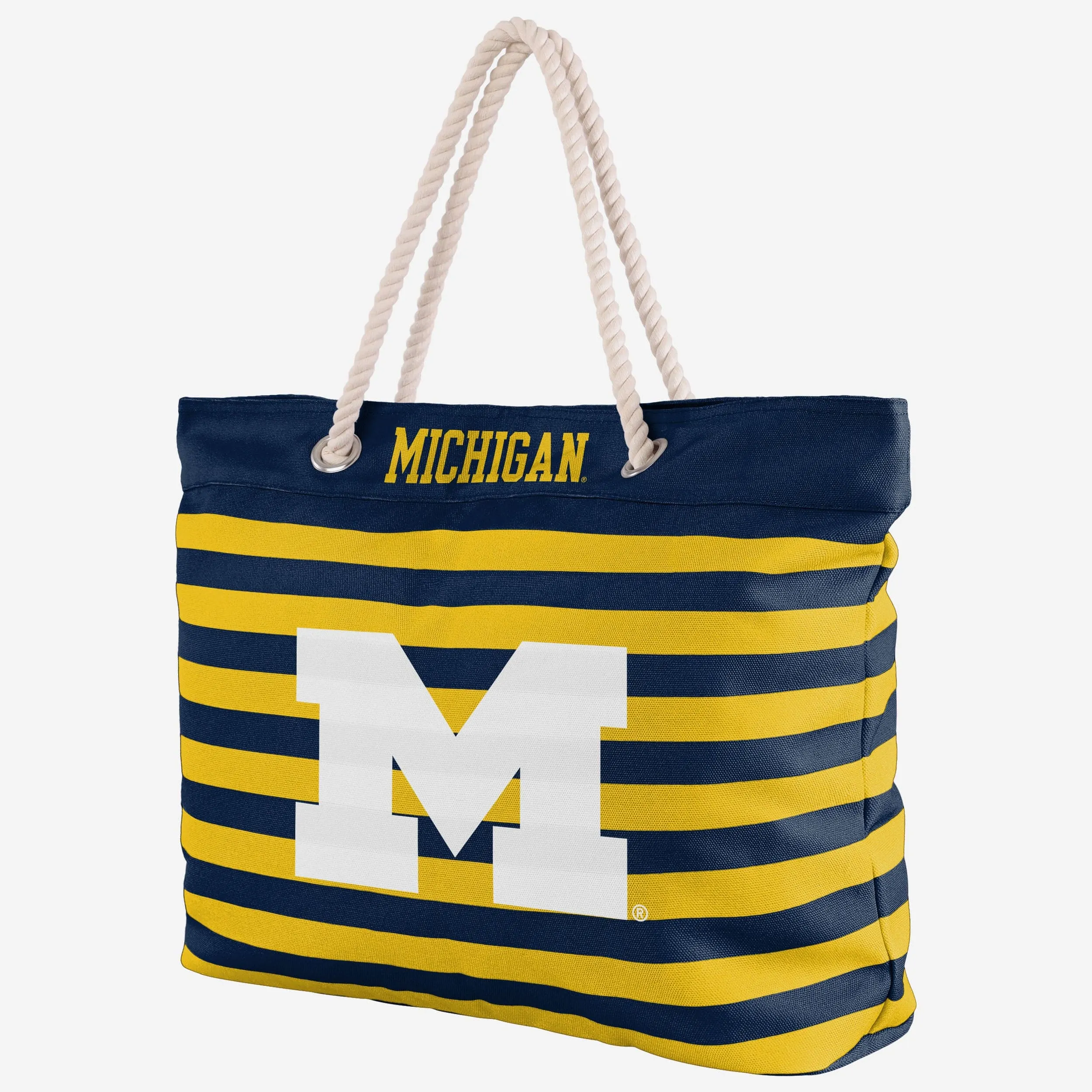 Michigan Wolverines Nautical Stripe Tote Bag