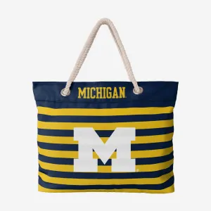 Michigan Wolverines Nautical Stripe Tote Bag
