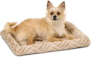 MidWest Homes for Pets QuiteTime Deluxe Wave Bolster Bed for Small Dogs; Easily Machine Wash and Dry; Tan; 24"; 40224-WVTN
