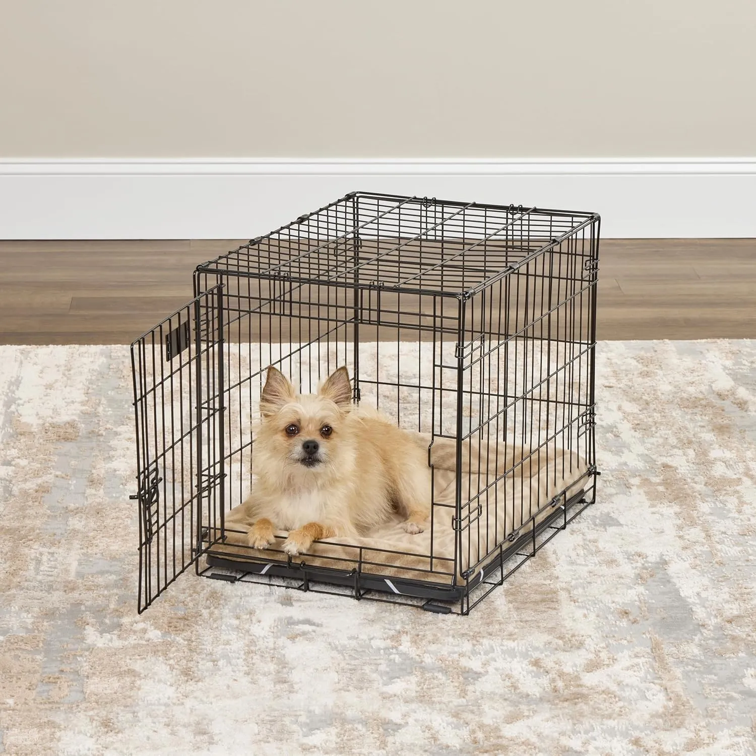MidWest Homes for Pets QuiteTime Deluxe Wave Bolster Bed for Small Dogs; Easily Machine Wash and Dry; Tan; 24"; 40224-WVTN