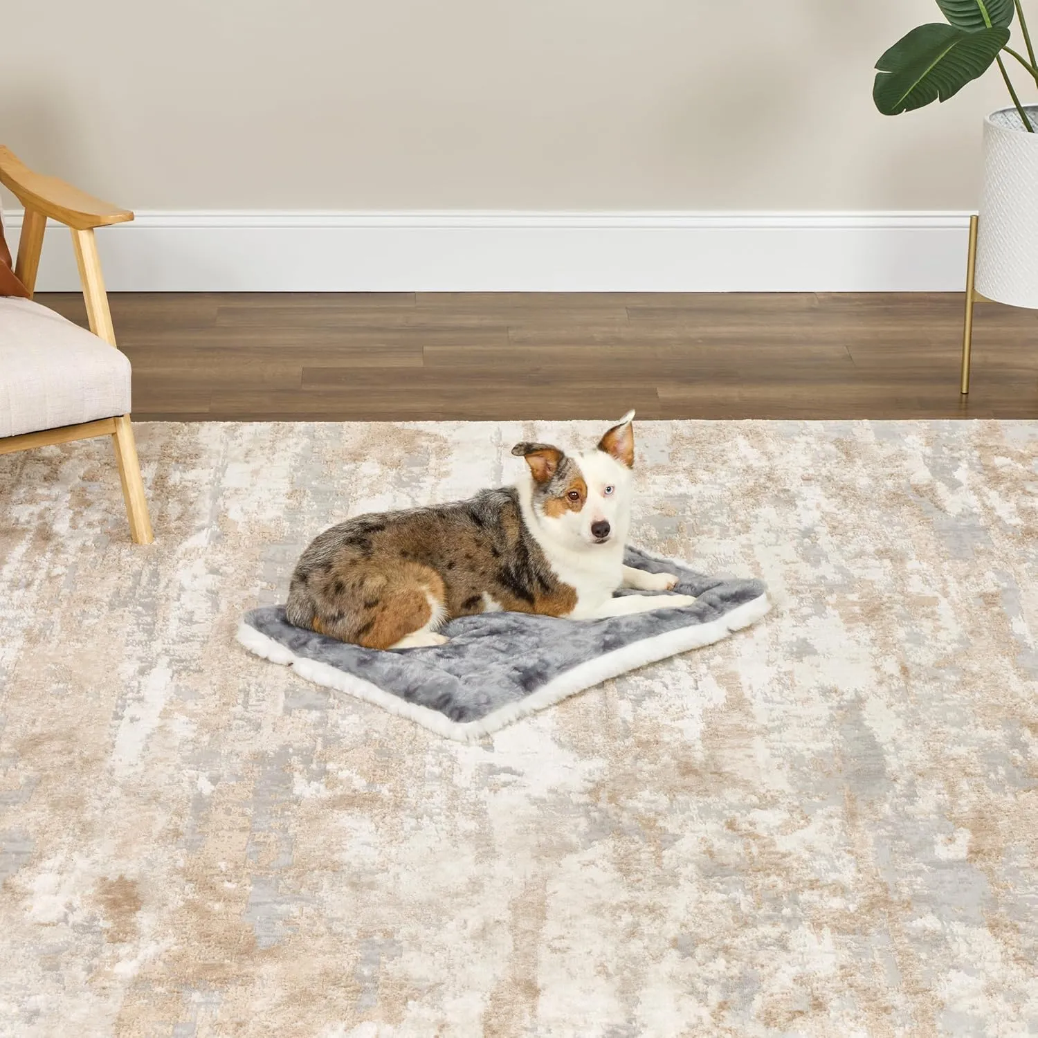 MidWest Homes for Pets Reversible Pet Bed; Machine Washable; Great for Medium Dog Breeds; Spotted Gray; 30"; 40230-FVGYS
