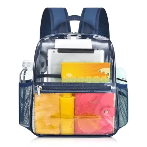 Mildbeer Small Clear Backpack, Stadium Approved 12x12x6 Clear Backpack for Women with 2 Bottle Holders for Festival Concert Sports Events