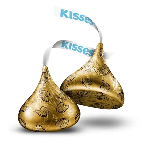 Milk Chocolate Kiss With Almonds Candy, Individually Wrapped, In Gold Foil Gluten Free, (7.6 oz) Bag