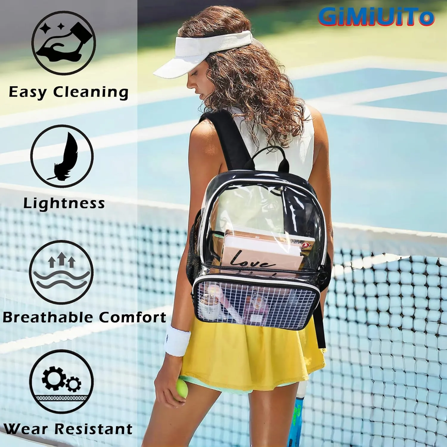 Mini Clear Backpack,Stadium Approved Clear Bag12x12x6, Heavy Duty Transparent Bag for Concert Work Sport Games Festival Venues,Orange