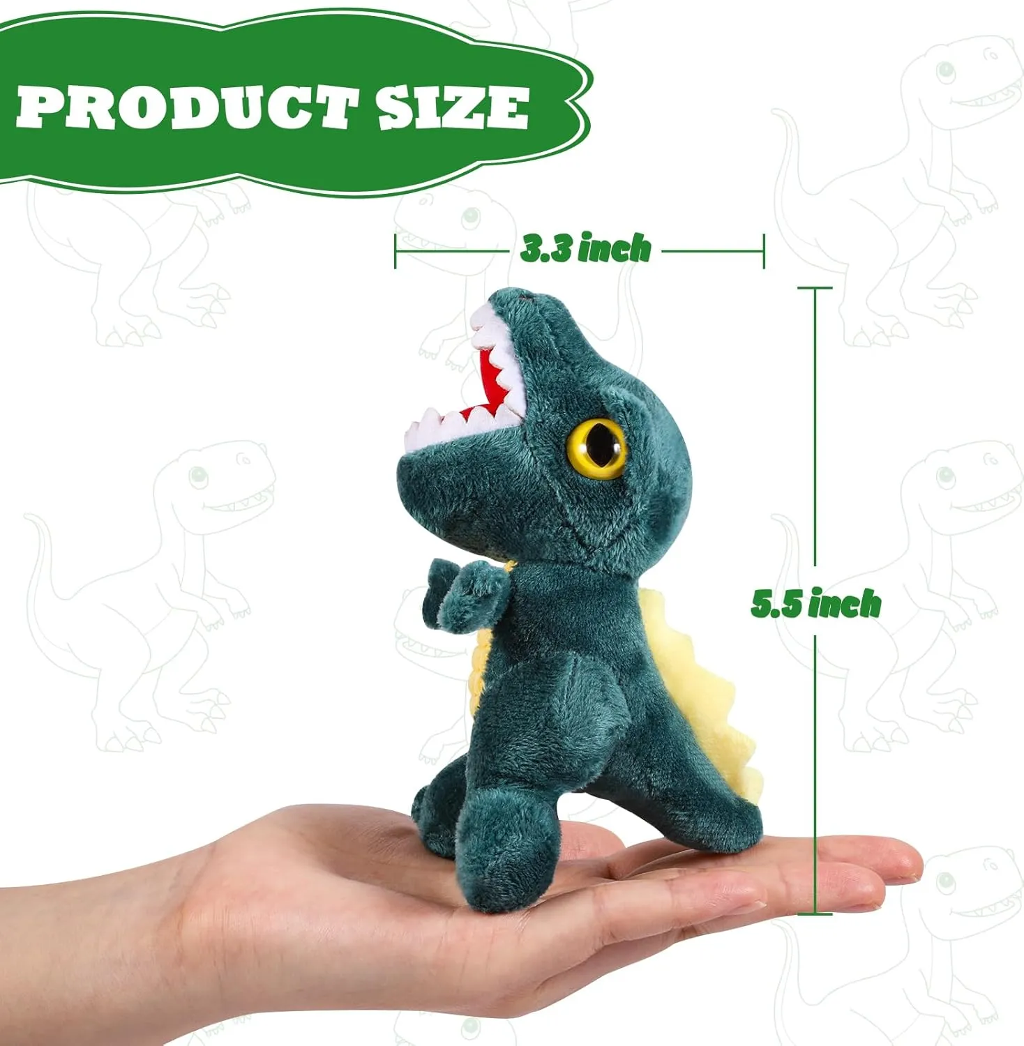 Mini Dinosaur Stuffed Animal & Plush Toy，12 Pcs T-Rex 5.7 Inch Small Animals Plush Decoration for Kids Dinosaur Party Favors Goodie Bag Stuffers Carnival Prizes Classroom Prize Claw Machine