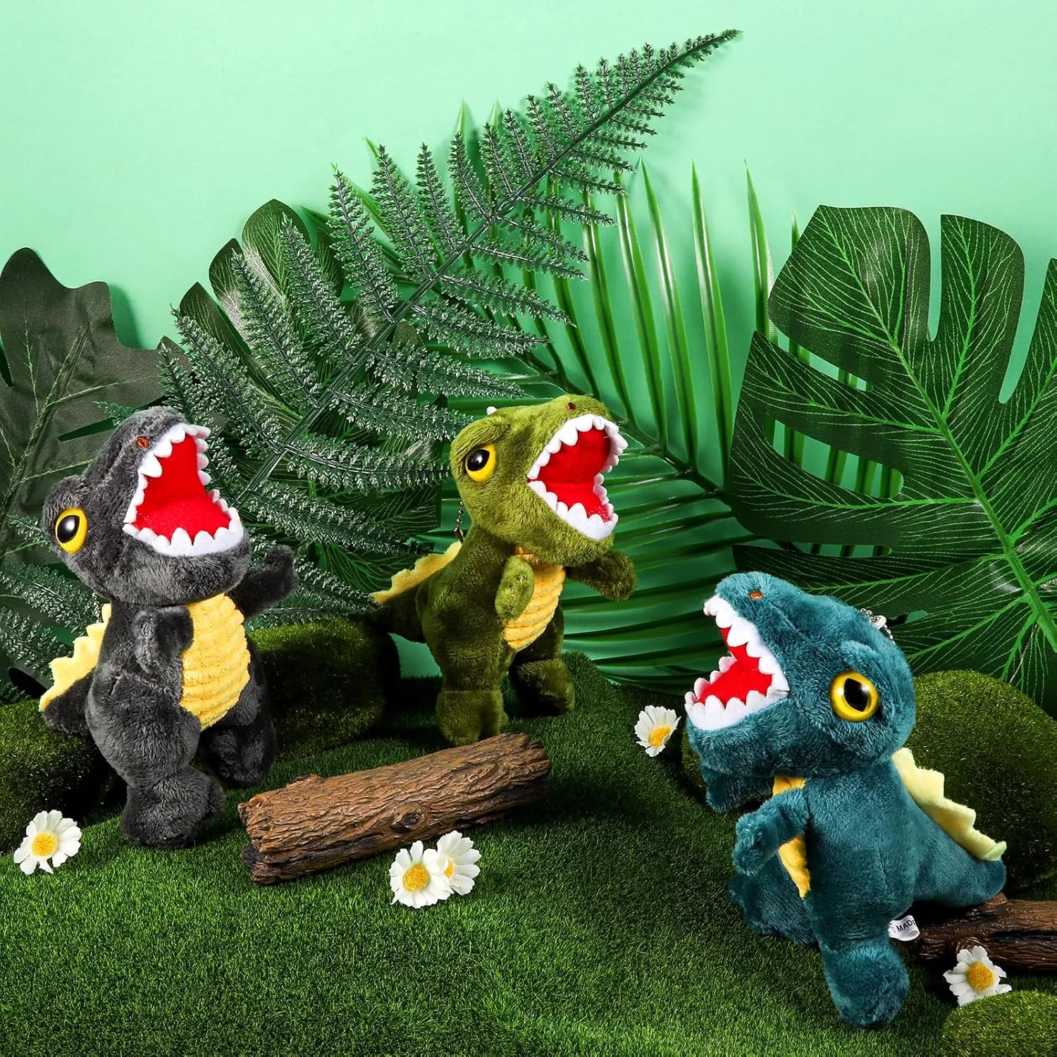 Mini Dinosaur Stuffed Animal & Plush Toy，12 Pcs T-Rex 5.7 Inch Small Animals Plush Decoration for Kids Dinosaur Party Favors Goodie Bag Stuffers Carnival Prizes Classroom Prize Claw Machine