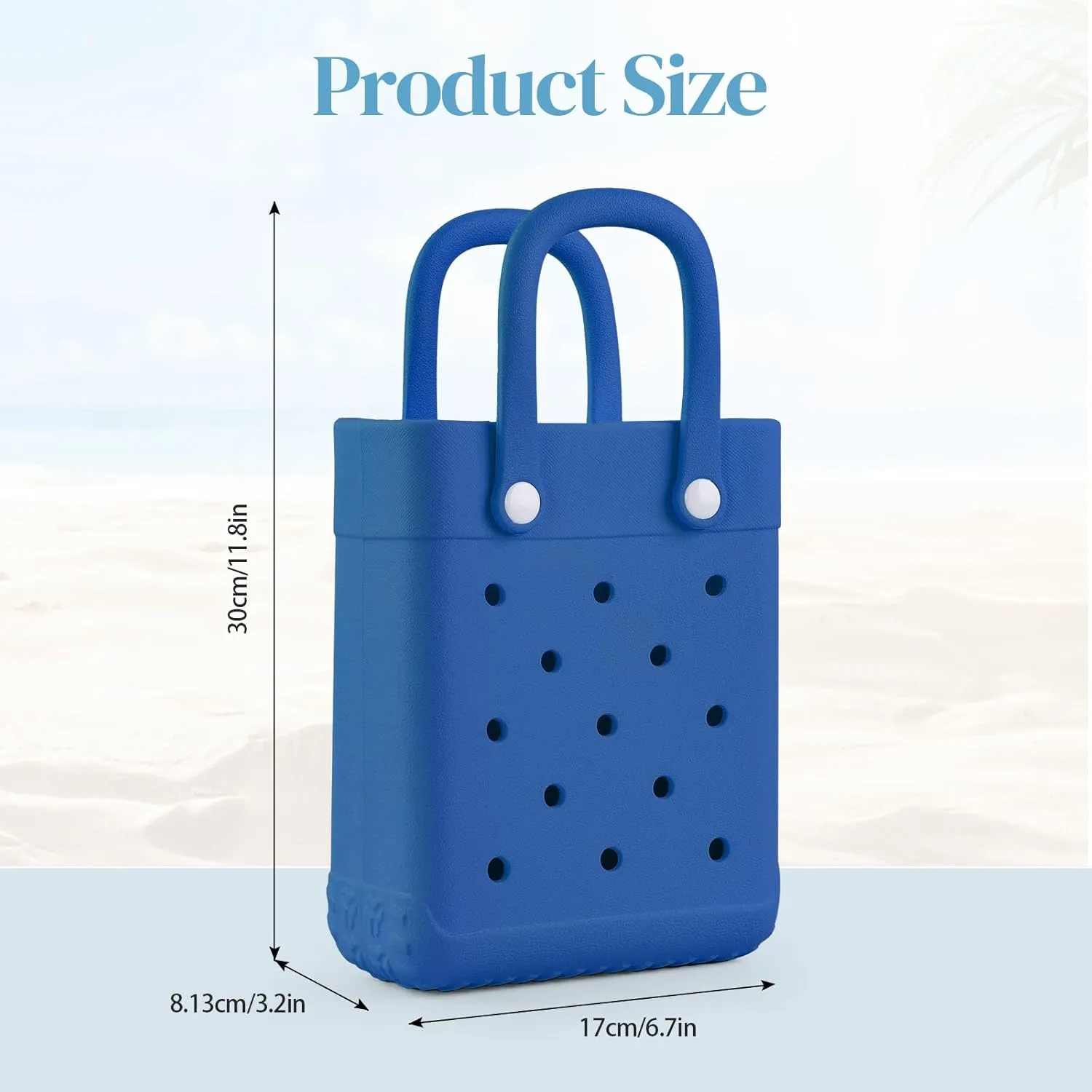 Mini Rubber Tote Bag With 7 Charms X-Small Rubber Beach Bag For Little Girls And Woman
