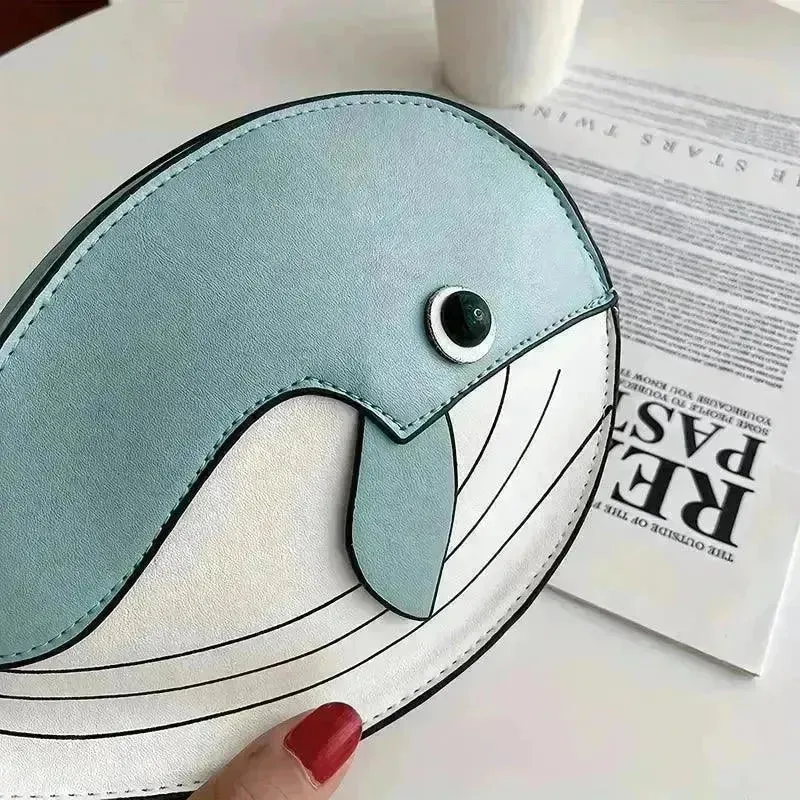 Minimalist Whale Design Shoulder Bag